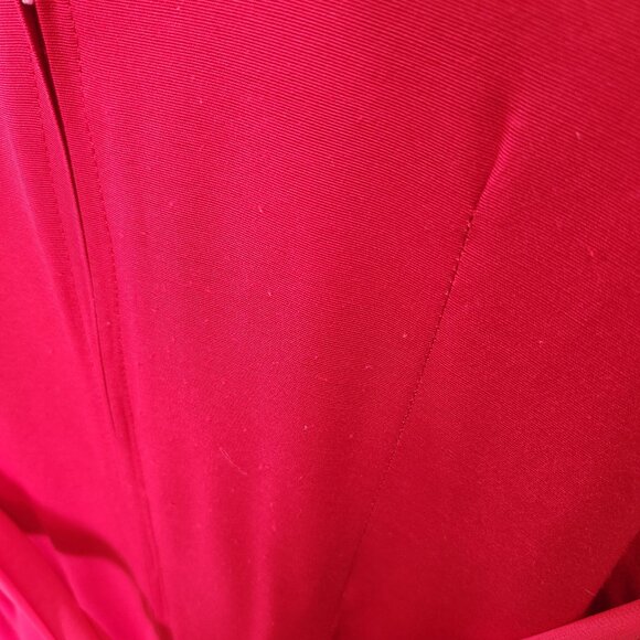 Vintage Midi Sheath Dress with Chiffon Drape Cap Sleeve Back Zip Vent 1990s - Picture 3 of 6